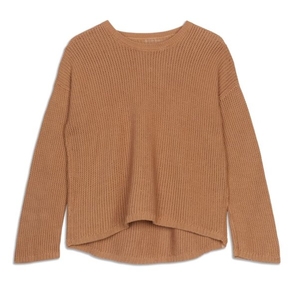 lululemon athletica Sweaters - LULULEMON Women's Easy Embrace Sweater - camel tan - sz 12 (XL)